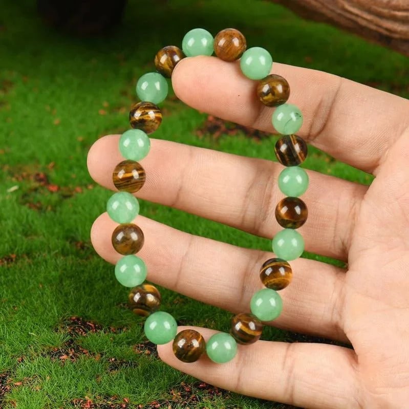 ✨Wealth Guardian Crystal Bracelet – Aventurine & Tiger-Eye💋
