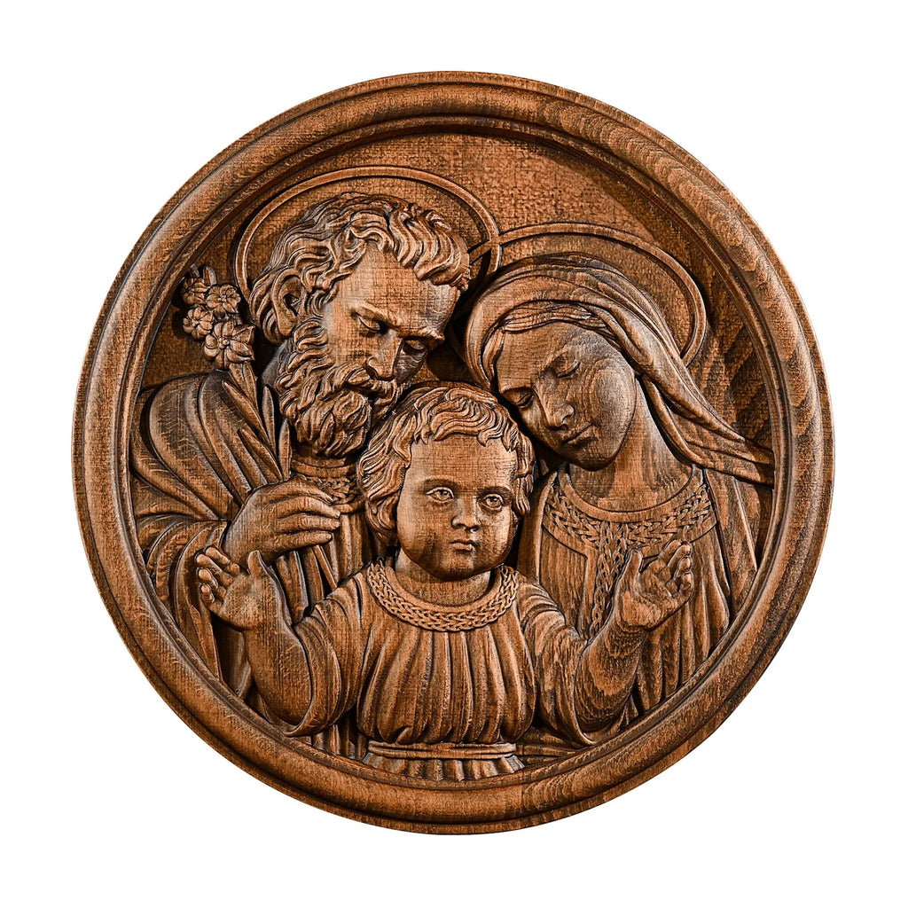 Holy Family Wooden Plaque: A Christian Symbol of Love, Faith, & Family