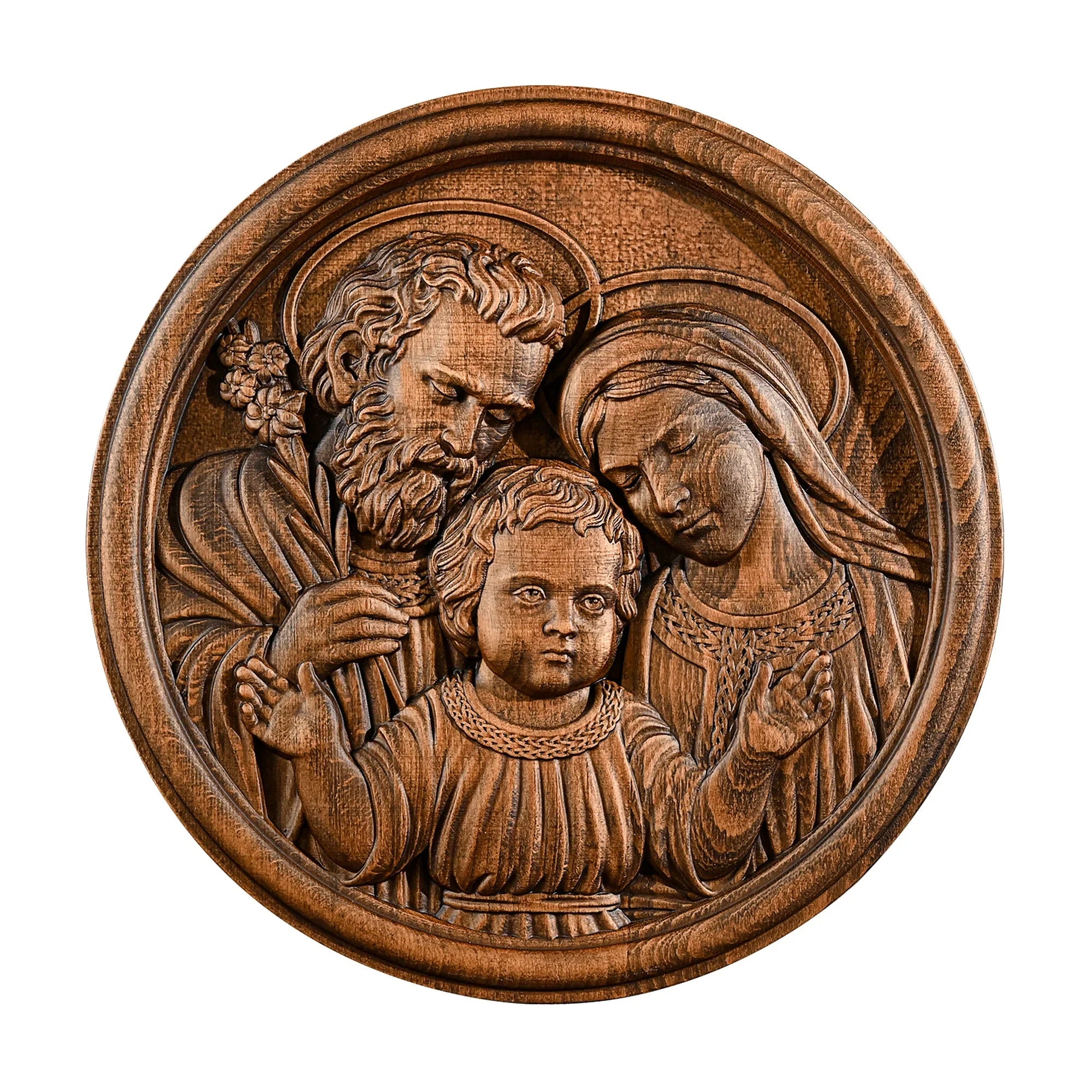 Holy Family Wooden Plaque: A Christian Symbol of Love, Faith, & Family