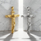 S925K Sandblasted Silver Jesus Crucifix Pendant