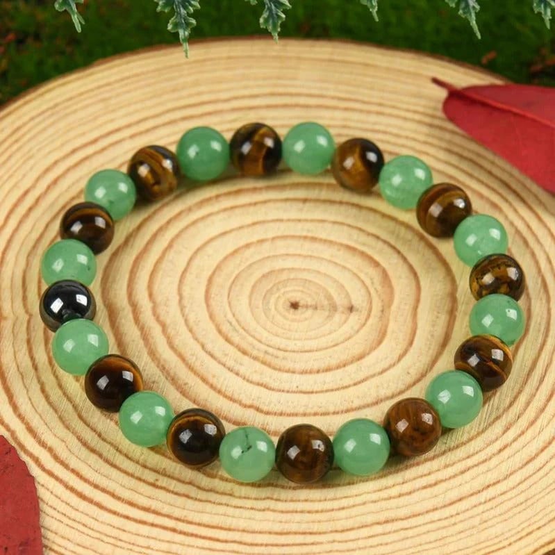 ✨Wealth Guardian Crystal Bracelet – Aventurine & Tiger-Eye💋