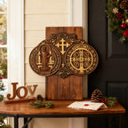 St. Benedict's Exorcism Medal Christian Exorcism Plaque - Wall Decor