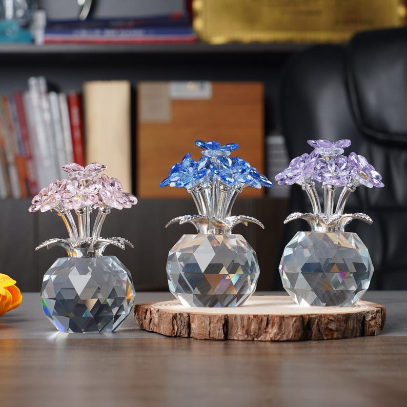 Handmade Crystal Forget-Me-Not Flower Ornament🏆