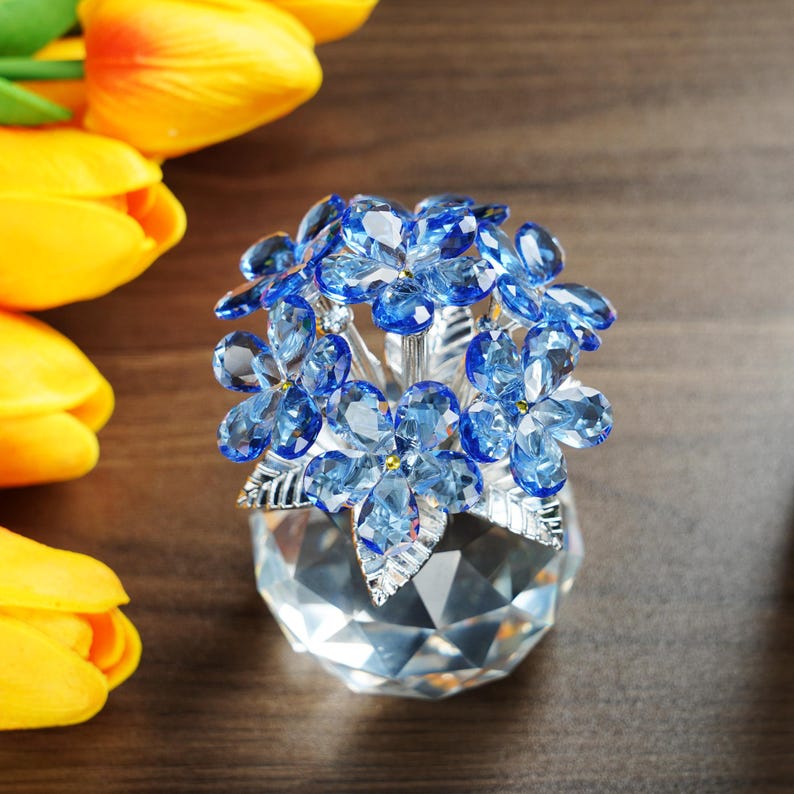 Handmade Crystal Forget-Me-Not Flower Ornament🏆