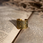 Vintage brass seven archangels symbol ring - amulet against evil eye, curse, spell
