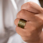 Vintage brass seven archangels symbol ring - amulet against evil eye, curse, spell