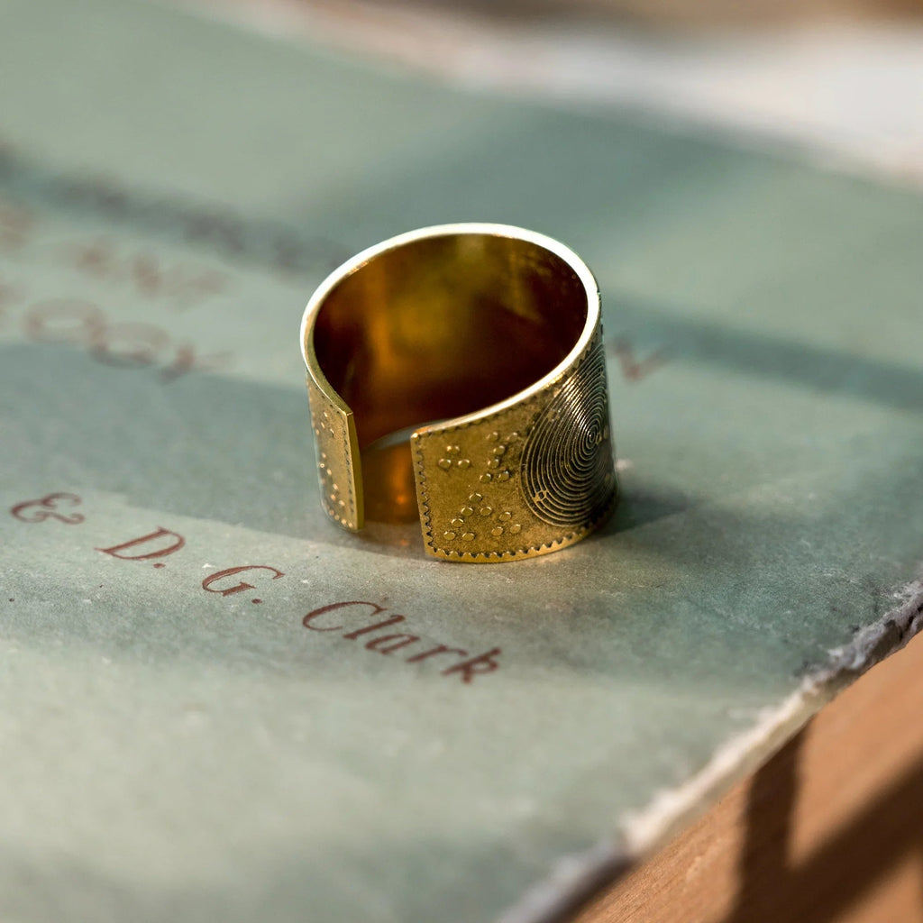 Vintage brass seven archangels symbol ring - amulet against evil eye, curse, spell