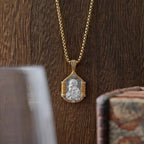 Handmade S925K Silver Madonna Holding Child Necklace