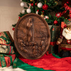 Our Lady of Fatima Wood Carving Decoration - Virgin Wall Pendant