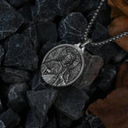 St. Jude Jesus Head Stamped S925K Silver Necklace
