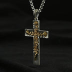 S925K Silver Rose Cross Necklace