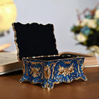 European vintage rose pattern zinc alloy jewelry box desktop ornament