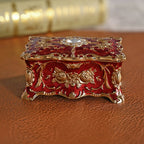 European vintage rose pattern zinc alloy jewelry box desktop ornament