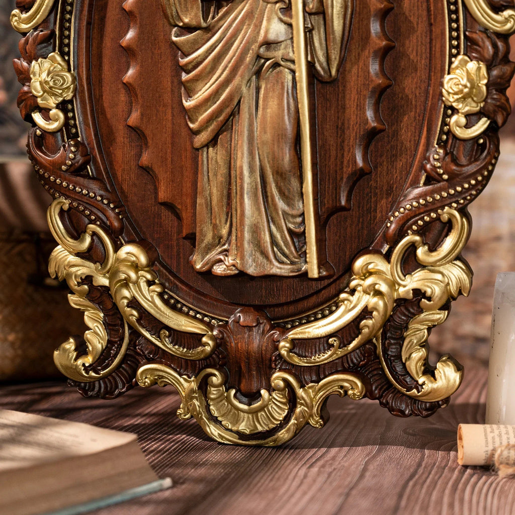 St. Jude Wooden Religious Icon Wall Artwork - Patron Saint of Despair in Troubled Times