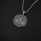 New titanium steel tree of life necklace