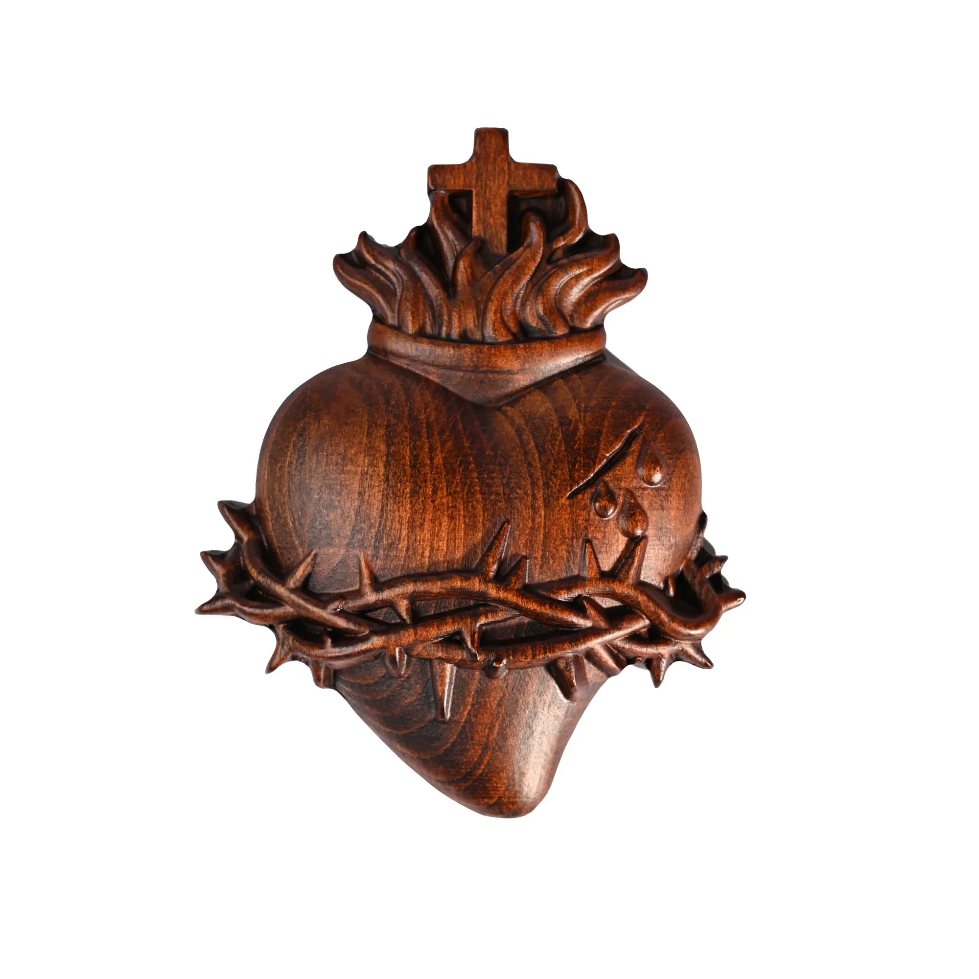 Holy Family Three Sacred Hearts Wooden Wall Decoration