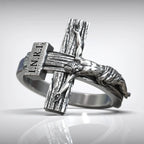 Crucifixion of Jesus S925K Silver Cross Ring