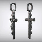 Jesus Crucifixion S925K Silver Crucifix Pendant- with 5mm Titanium Cuban Chain