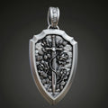 S925K Silver Necklace Sword and Shield Rose: Embedded Shield of Faith