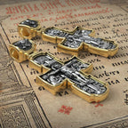 Orthodox S925K Silver Double-Sided Engraved Jesus Christ Crucified and Saints Orthodox Necklace