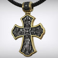 Holy Family of Mary Sacred Heart of Jesus IHS Double-Sided S925 Sterling Silver Cross