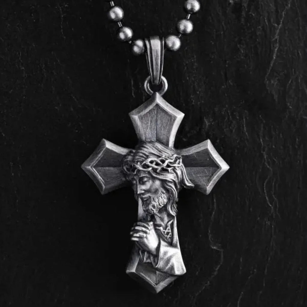 Crucifixion Prayer Necklace Madonna Prayer S925K Silver Necklace