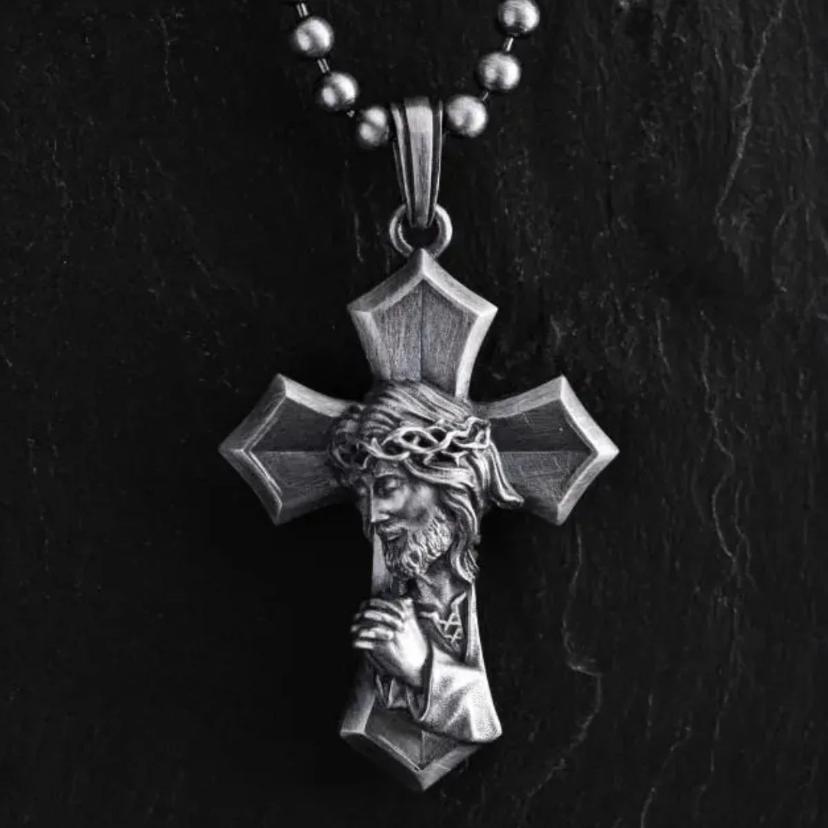 Crucifixion Prayer Necklace Madonna Prayer S925K Silver Necklace