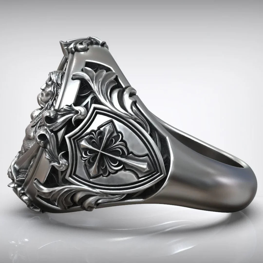 St. Michael Archangel Holy Sword Gabriel Angel S925K Silver Ring