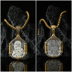 Handmade S925K Silver Madonna Holding Child Necklace