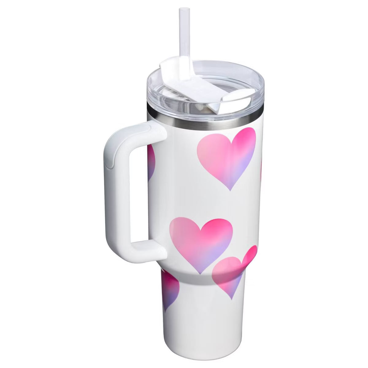 Stanley Cup Valentine's Day 40 oz Stainless Steel H2.0 Flowstate Quencher Tumbler💋