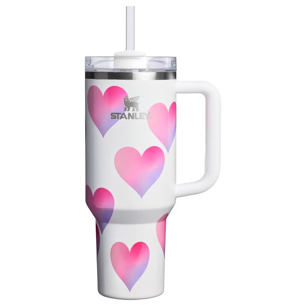 Stanley Cup Valentine's Day 40 oz Stainless Steel H2.0 Flowstate Quencher Tumbler💋