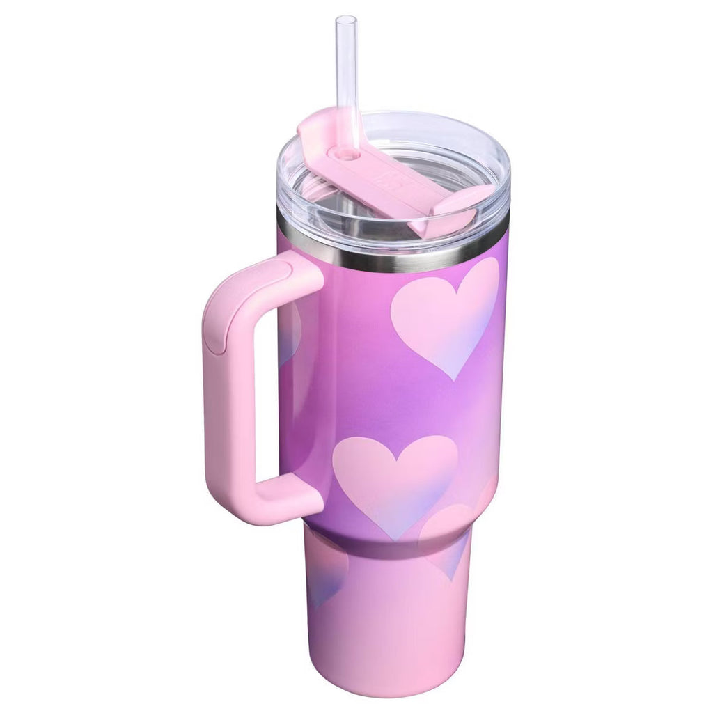 Stanley Cup Valentine's Day 40 oz Stainless Steel H2.0 Flowstate Quencher Tumbler💋