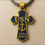 USMC 250th Anniversary Cross Pendant Necklace🏆
