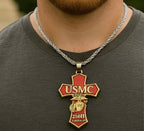 USMC 250th Anniversary Cross Pendant Necklace🏆