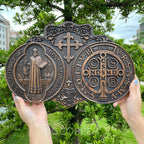 St. Benedict's Exorcism Medal Christian Exorcism Plaque - Wall Decor