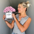 Personalised Glass Vase - Silk Everlasting Roses