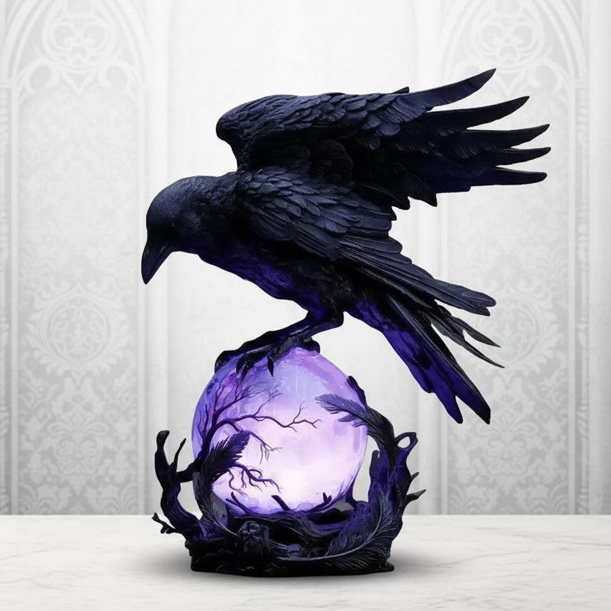 Mysterious Raven Moonlight Gothic LED Lamp🌙💜