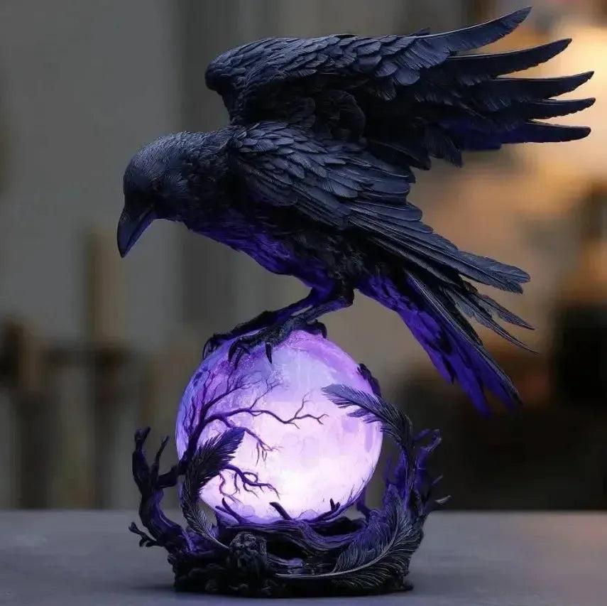 Mysterious Raven Moonlight Gothic LED Lamp🌙💜