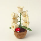 🌼Hand-knitted LED Lilies of the Valley – glowing flowers in a pot for a cozy home atmosphere 💋