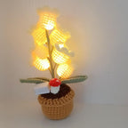 🌼Hand-knitted LED Lilies of the Valley – glowing flowers in a pot for a cozy home atmosphere 💋