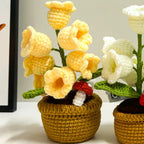 🌼Hand-knitted LED Lilies of the Valley – glowing flowers in a pot for a cozy home atmosphere 💋