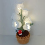 🌼Hand-knitted LED Lilies of the Valley – glowing flowers in a pot for a cozy home atmosphere 💋