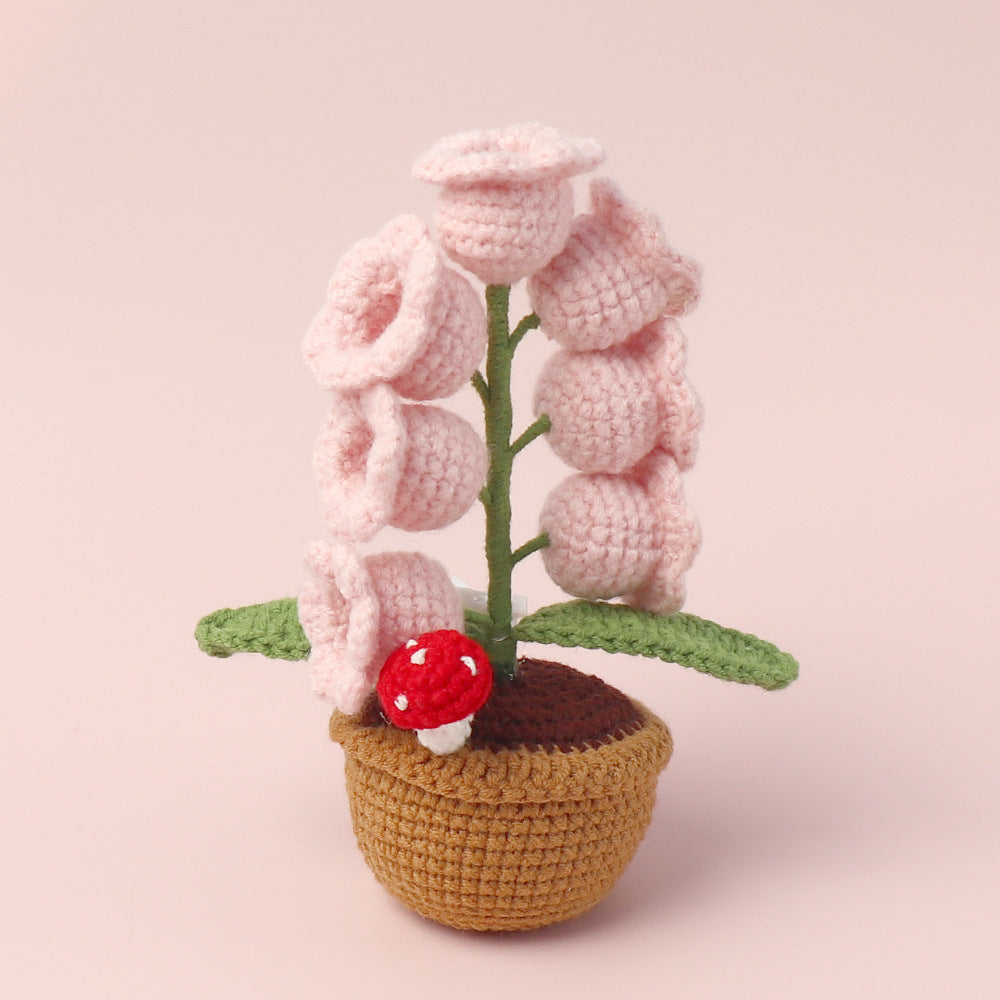 🌼Hand-knitted LED Lilies of the Valley – glowing flowers in a pot for a cozy home atmosphere 💋