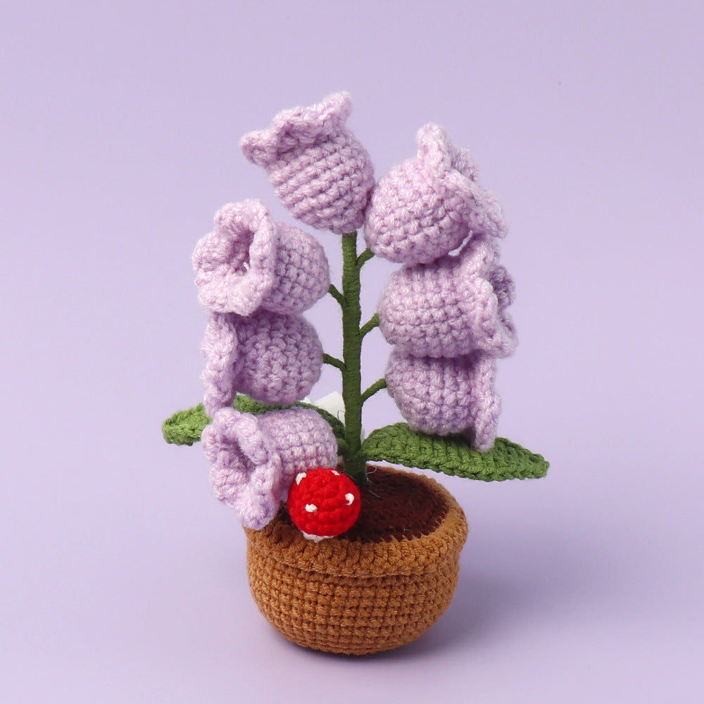 🌼Hand-knitted LED Lilies of the Valley – glowing flowers in a pot for a cozy home atmosphere 💋