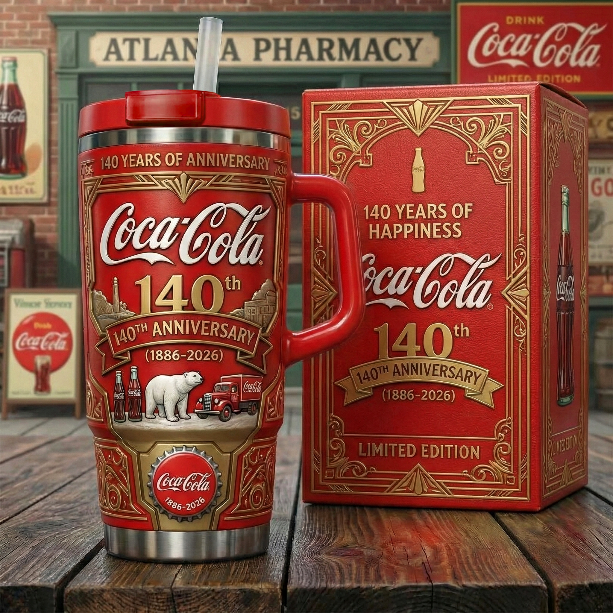 Cola 140TH Anniversary Insulated Tumbler 30oz , Cola Tumbler 40oz🔥