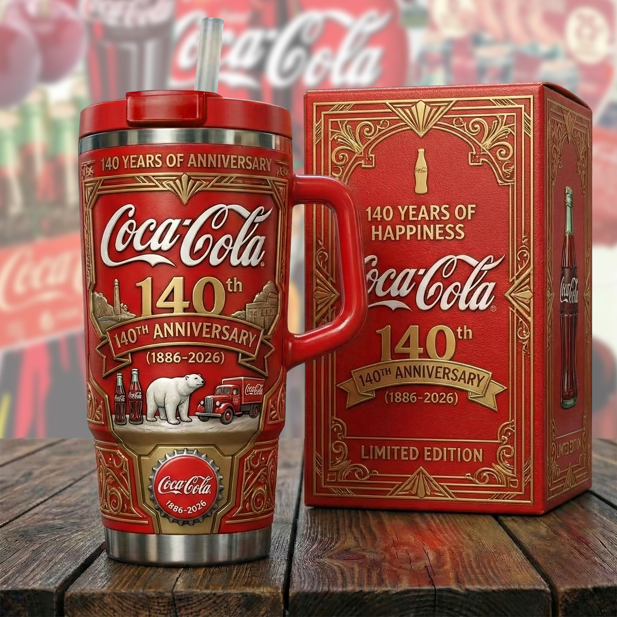 Cola 140TH Anniversary Insulated Tumbler 30oz , Cola Tumbler 40oz🔥