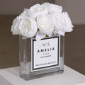 Personalised Glass Vase - Scented Silk Peonies