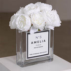 Personalised Glass Vase - Scented Silk Peonies