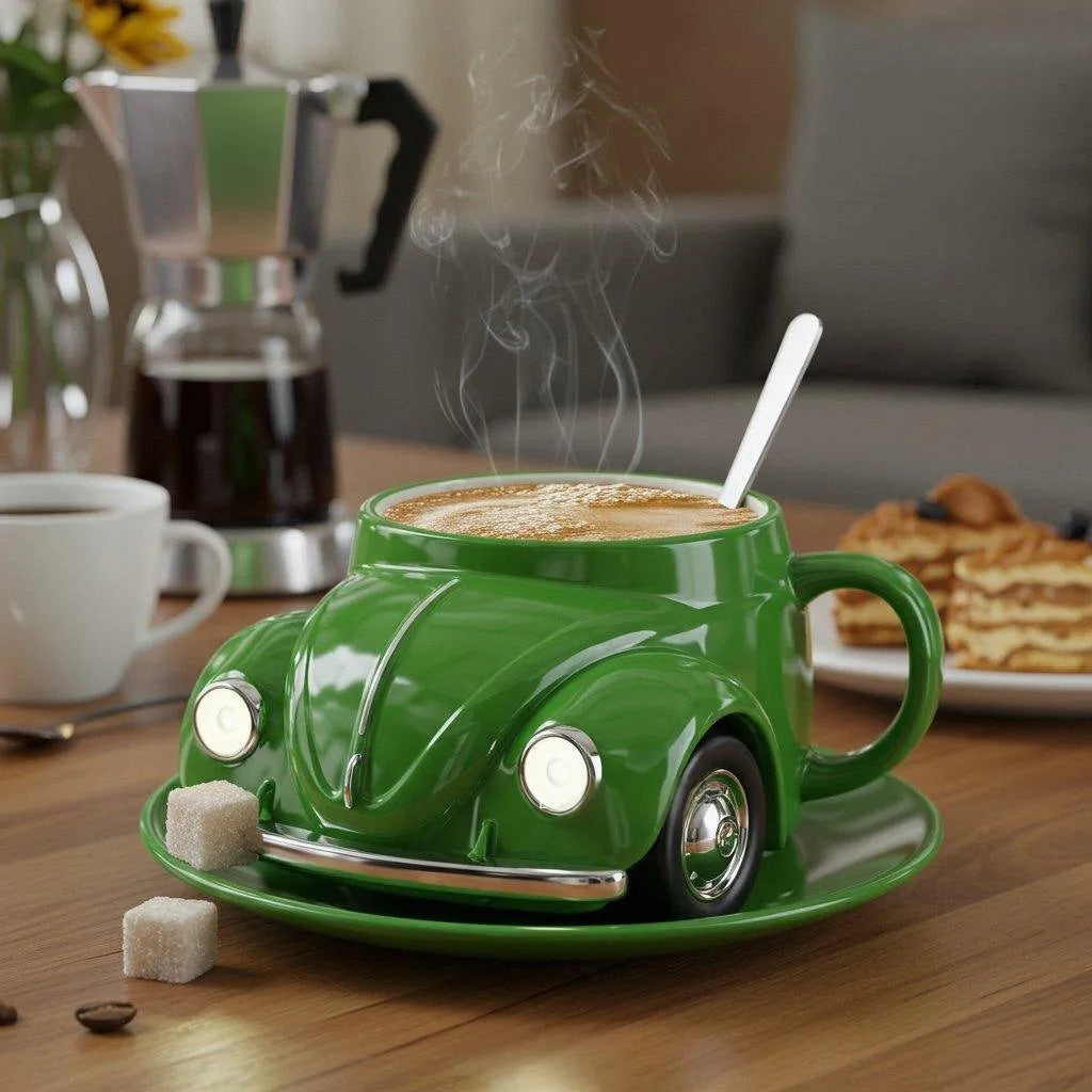 🚗☕️Retro Beetle Car Coffee Mug: A Crafty Treat for Coffee Lovers & Vintage Enthusiasts🏆