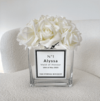 Personalised Glass Vase - Silk Everlasting Roses